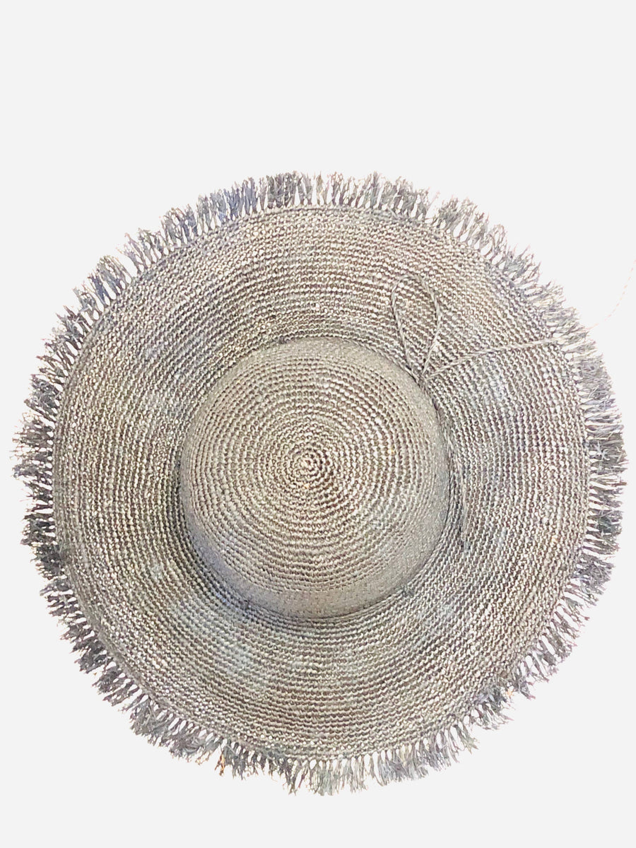 Brim Meghan Crochet Straw Sun Hats with Raw Fringe Edge display picture 1