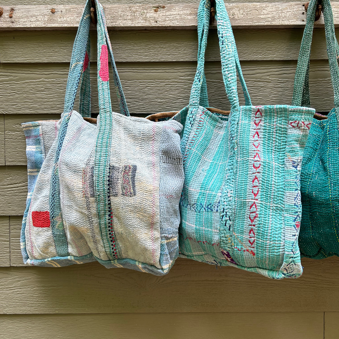 Overnight Kantha Tote Bag | Recycled Sari 100% Cotton