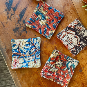 Hand-Dyed Kantha Coasters