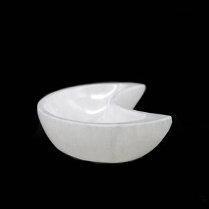 Crescent Moon Selenite Smudge Bowl