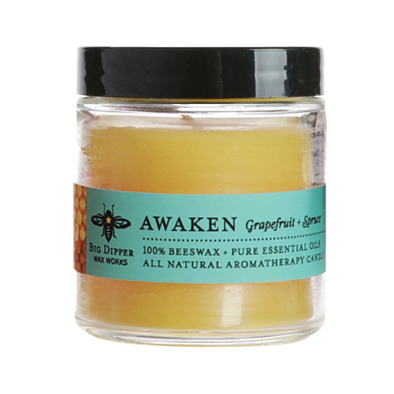 Beeswax Aromatherapy Candle ~ Awaken (Grapefruit + Spruce)