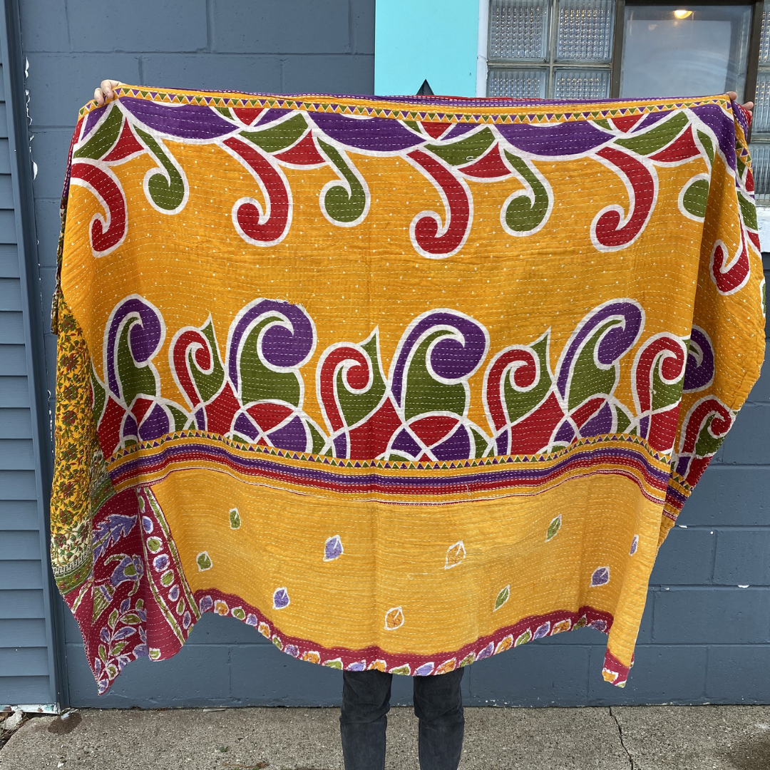 Kantha Throw Blanket / Quilt