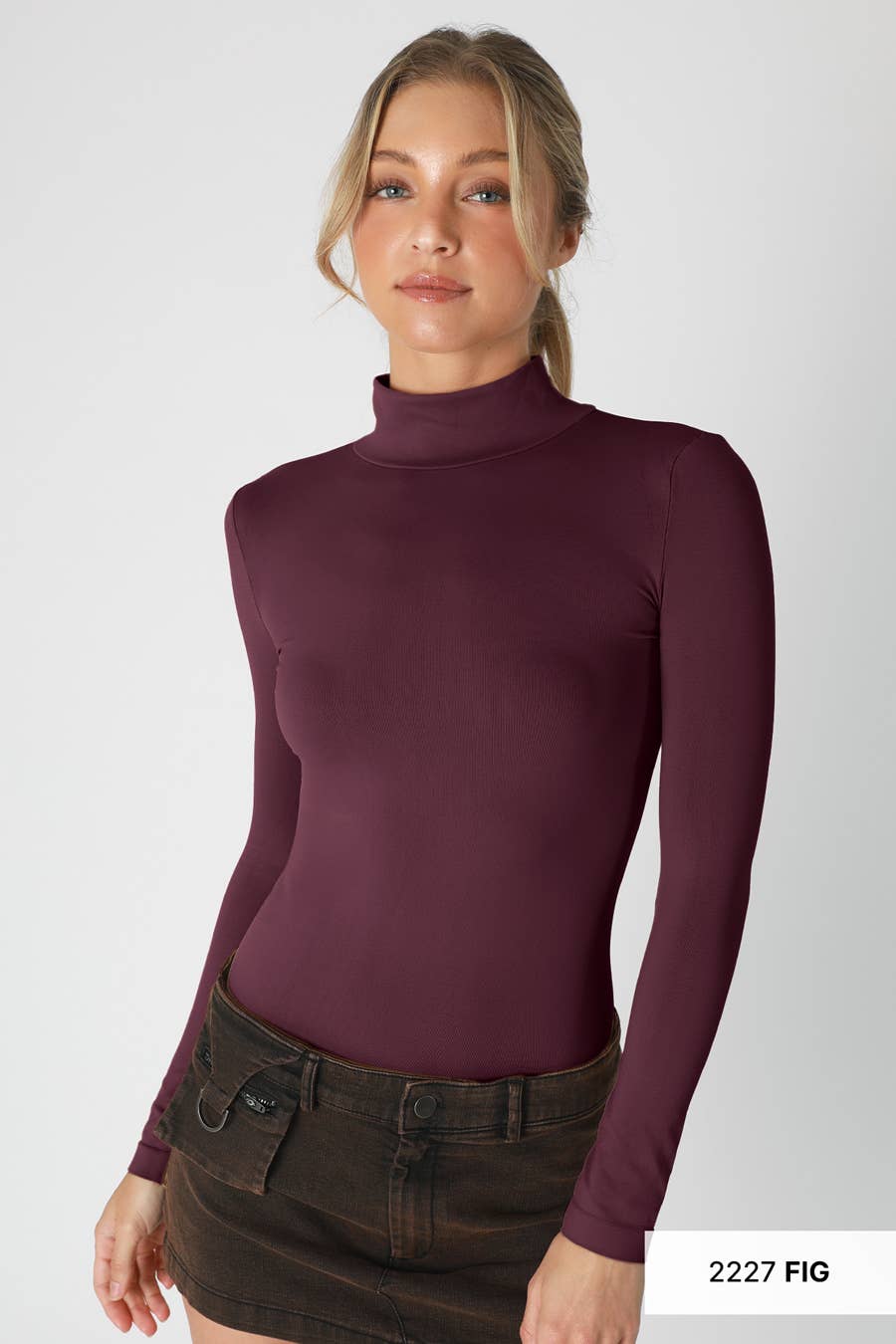 Long Sleeve Mock Neck Top ~ Black