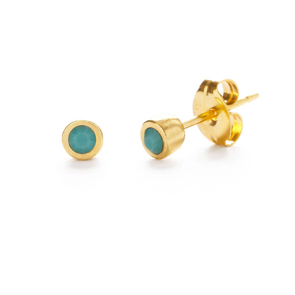 Turquoise Tiny Dot Stud Earring