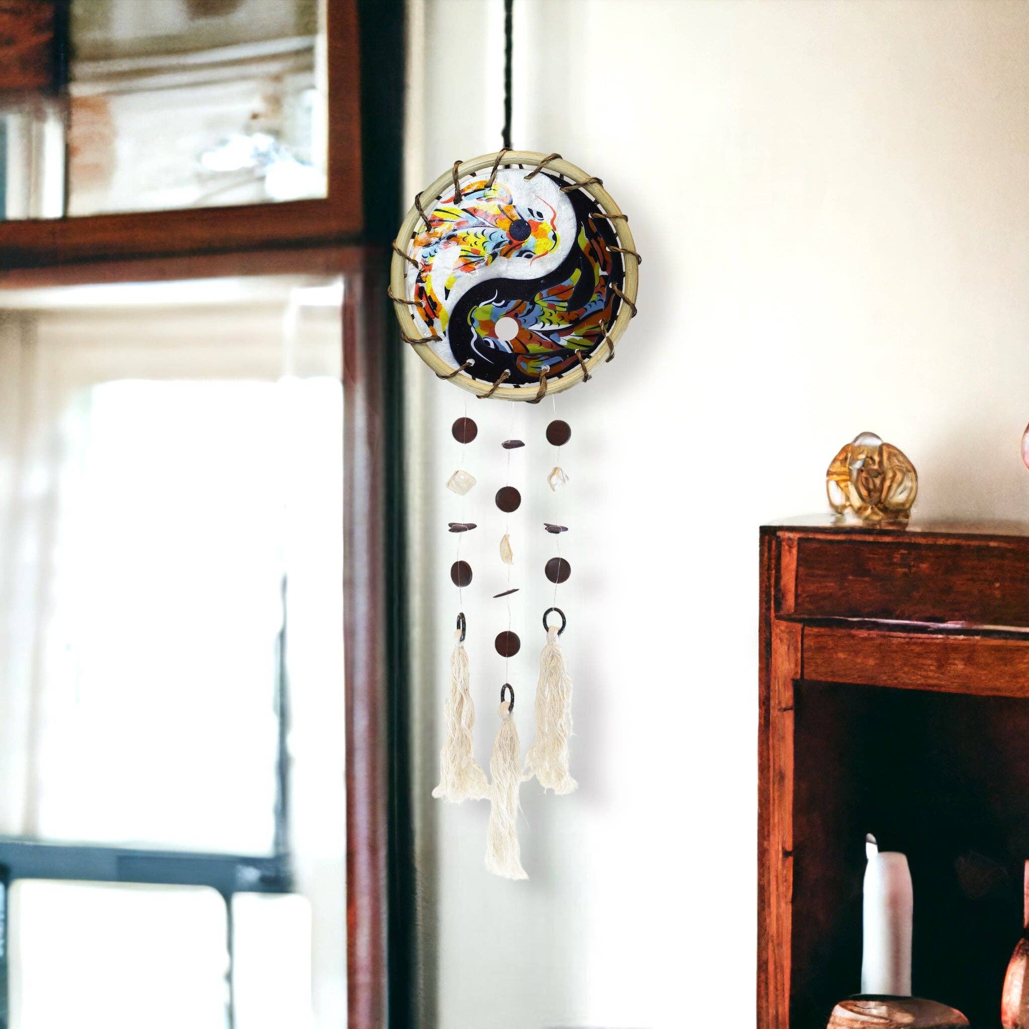 Yin Yang Fish  Capiz Chime