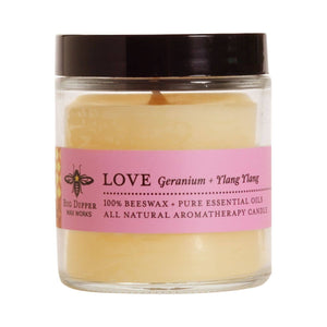 Beeswax Aromatherapy Candle ~ Love (Geranium + Ylang Ylang)