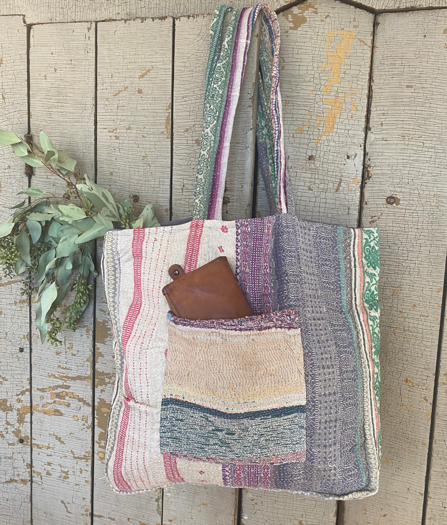 Kantha Pocket Tote Bag