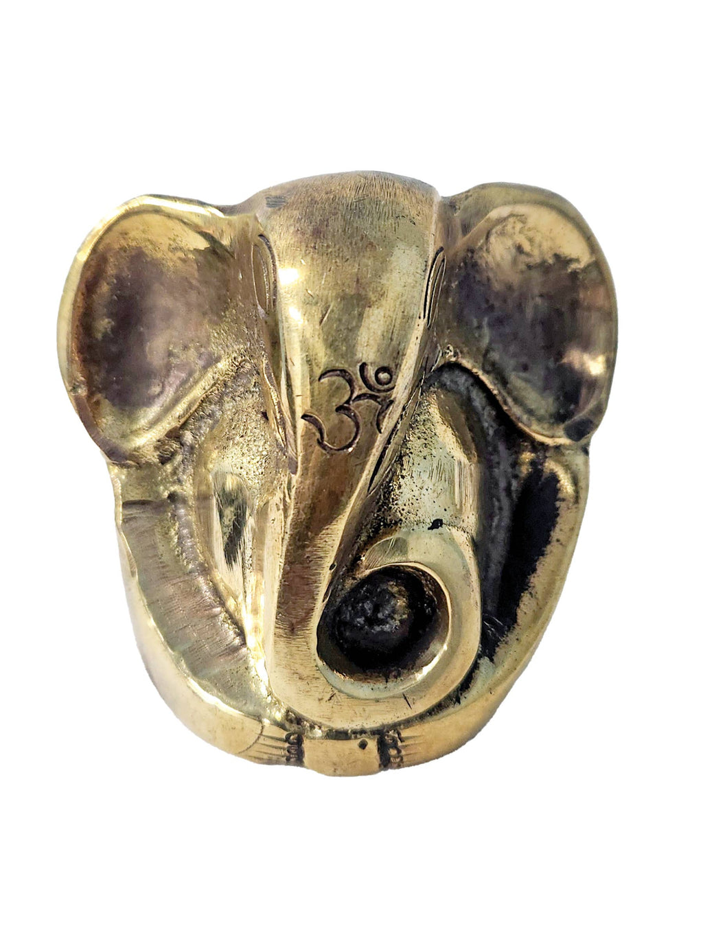Brass Ganesha ~ 2" x 2"