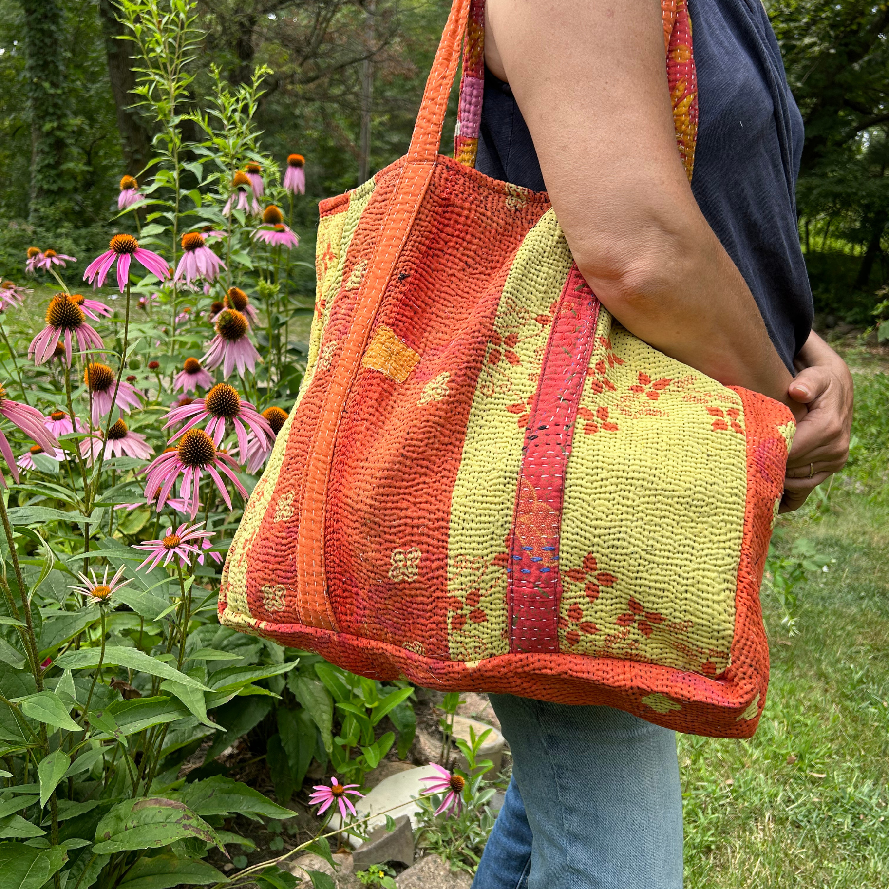 Overnight Kantha Tote Bag | Recycled Sari 100% Cotton