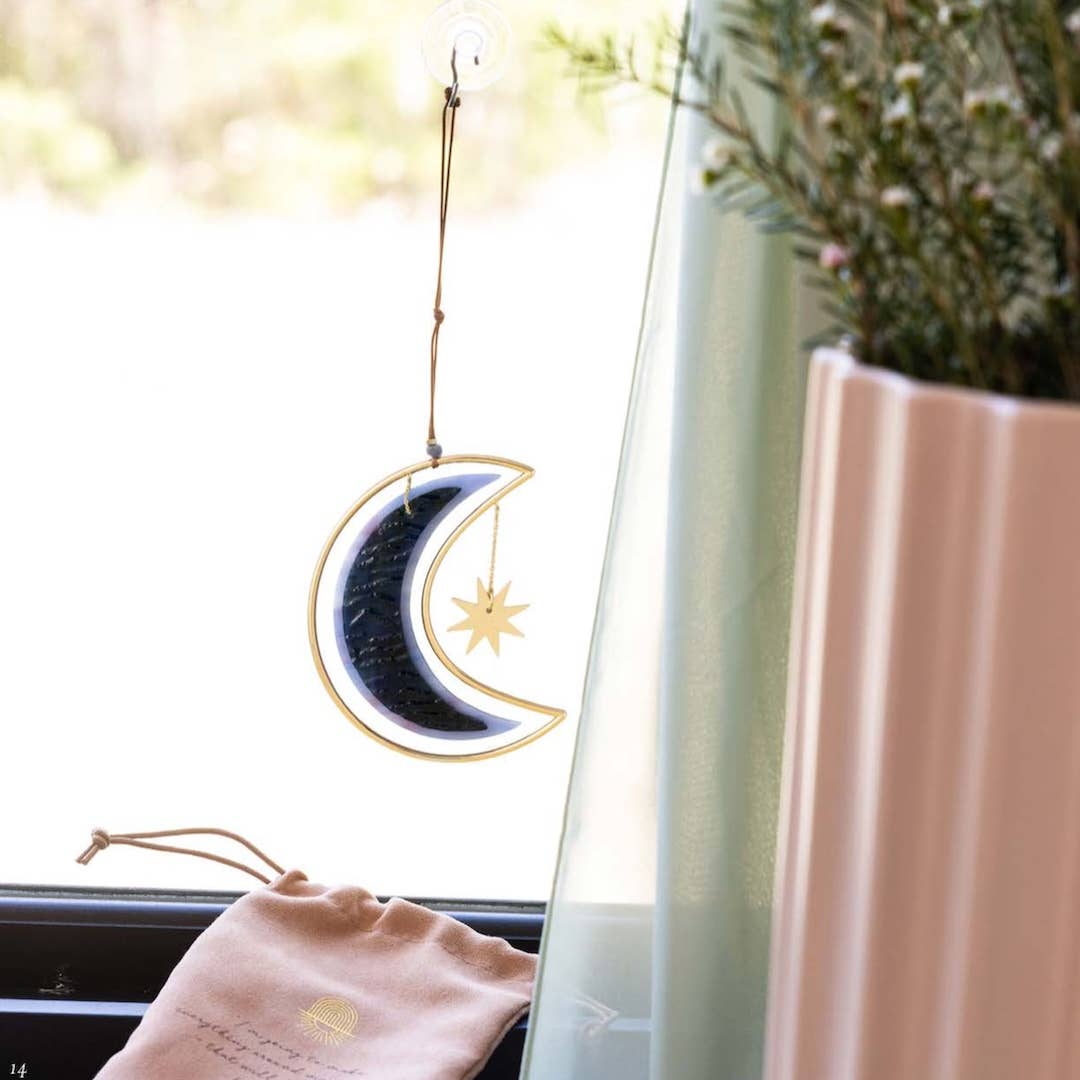 Stained Glass Light Catcher - Moon Star