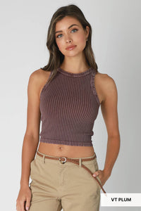 Vintage Wide Ribbed Tank Top ~ vintage plum