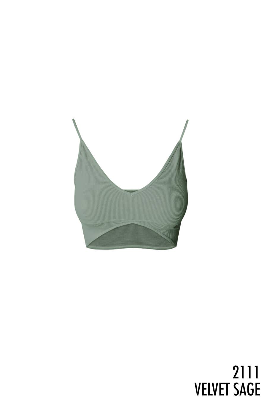 Ribbed Triangle Bralette ~ gray