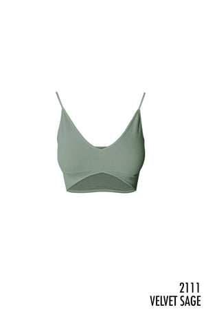 Ribbed Triangle Bralette ~ green