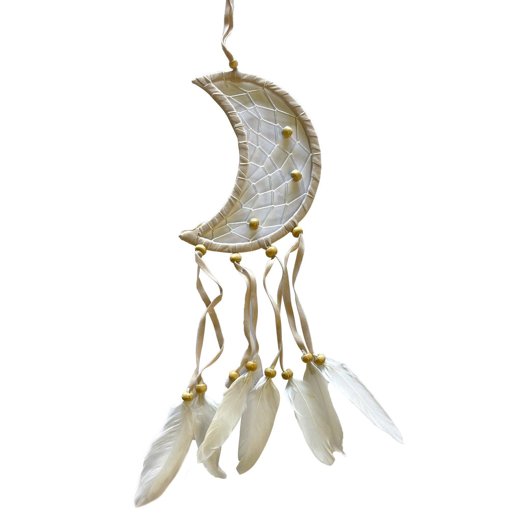 Moon Dream Catcher with Feathers