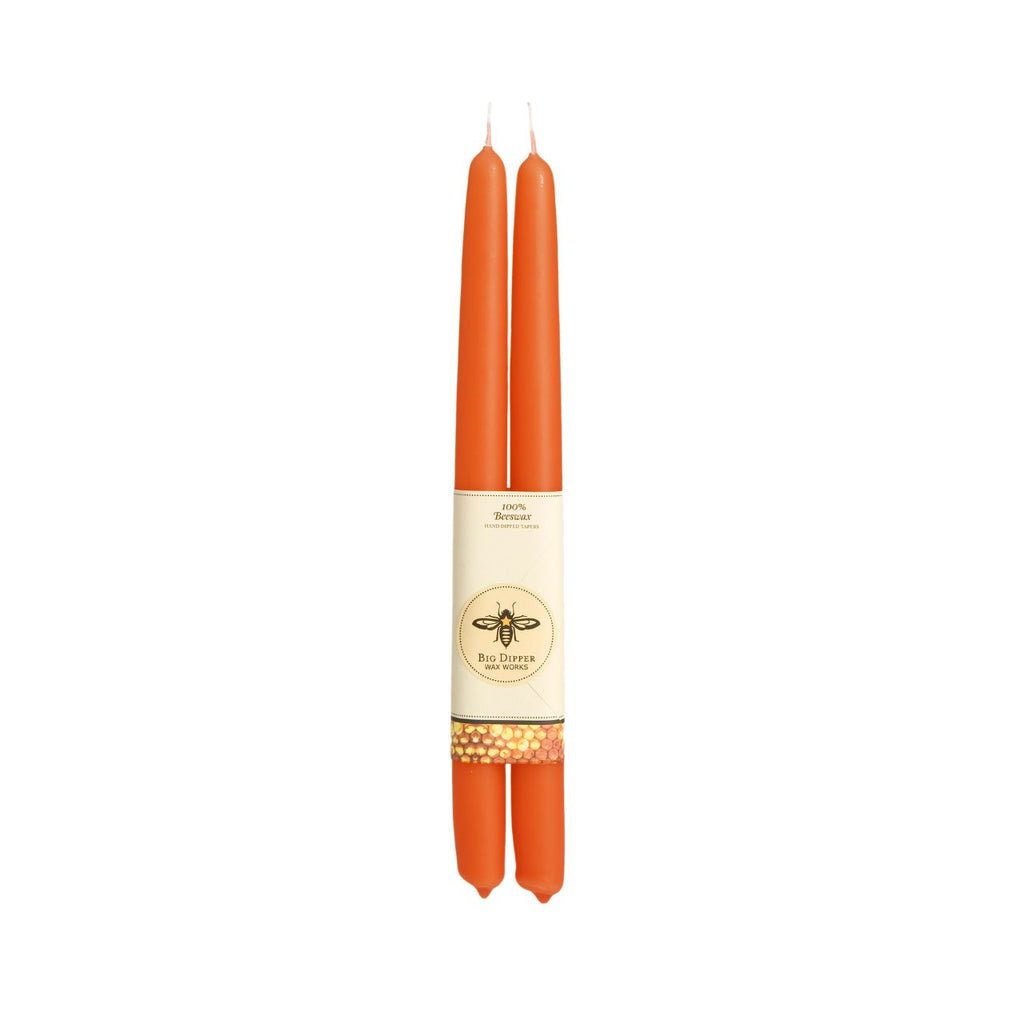 100% Pure Beeswax Tapers: Pumpkin