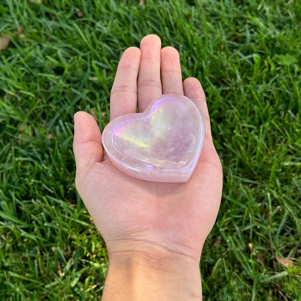 Aura Rose Quartz Heart Dish