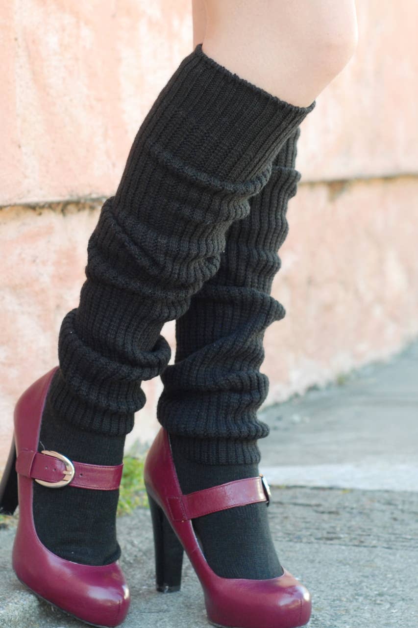 Lounge Scrunchy Over the Knee Socks ~ Black