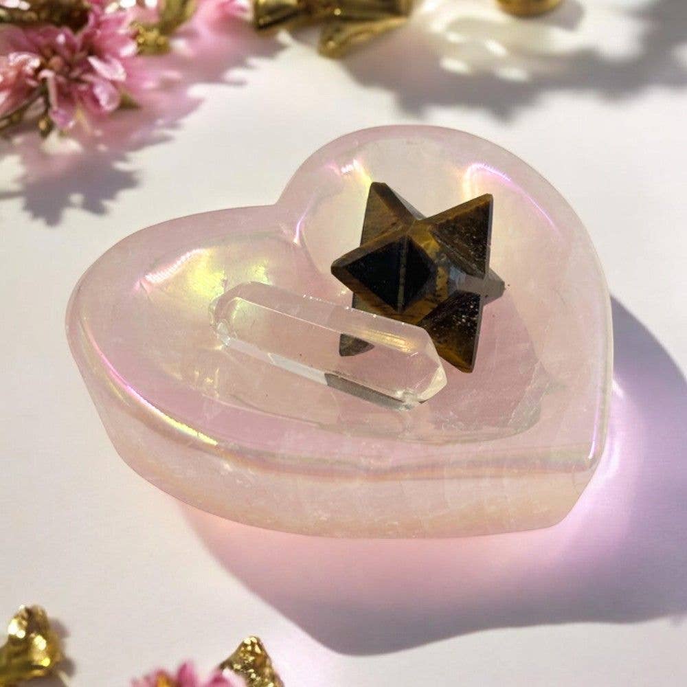 Aura Rose Quartz Heart Dish
