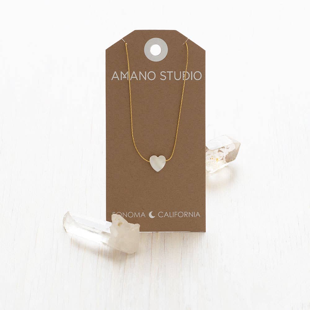 White Shell Heart Necklace