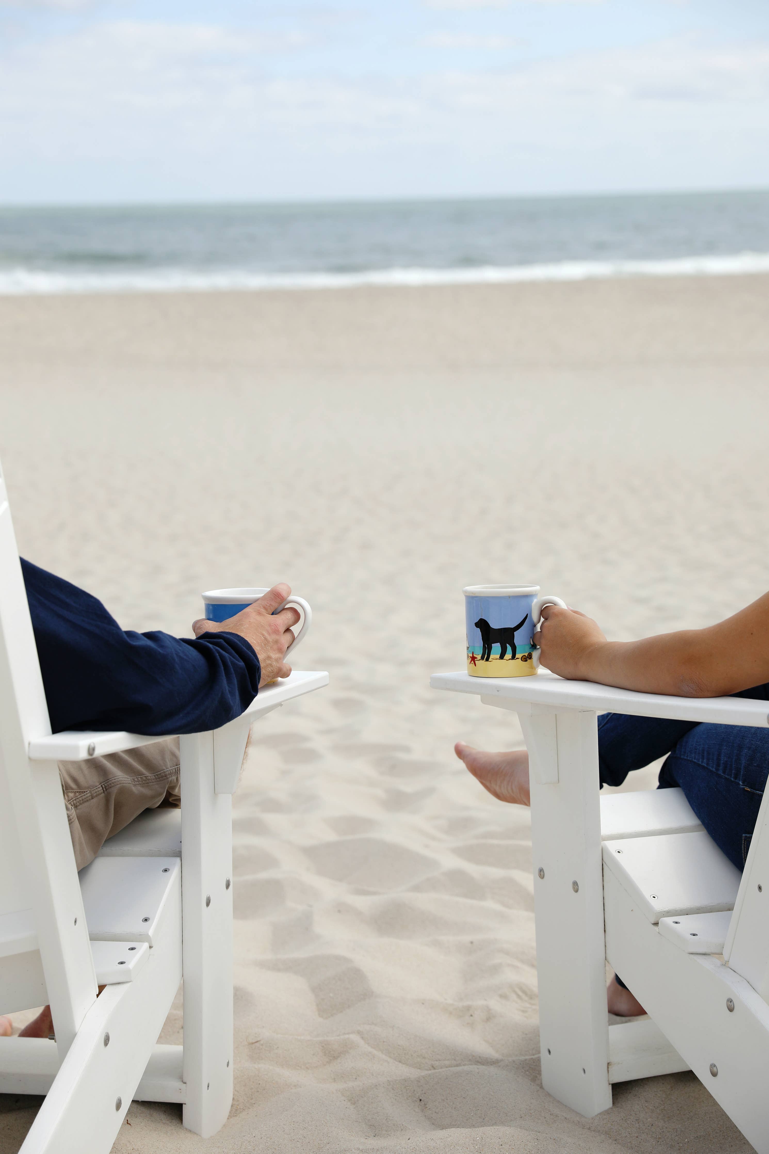 Yellow Dog on Beach Mug