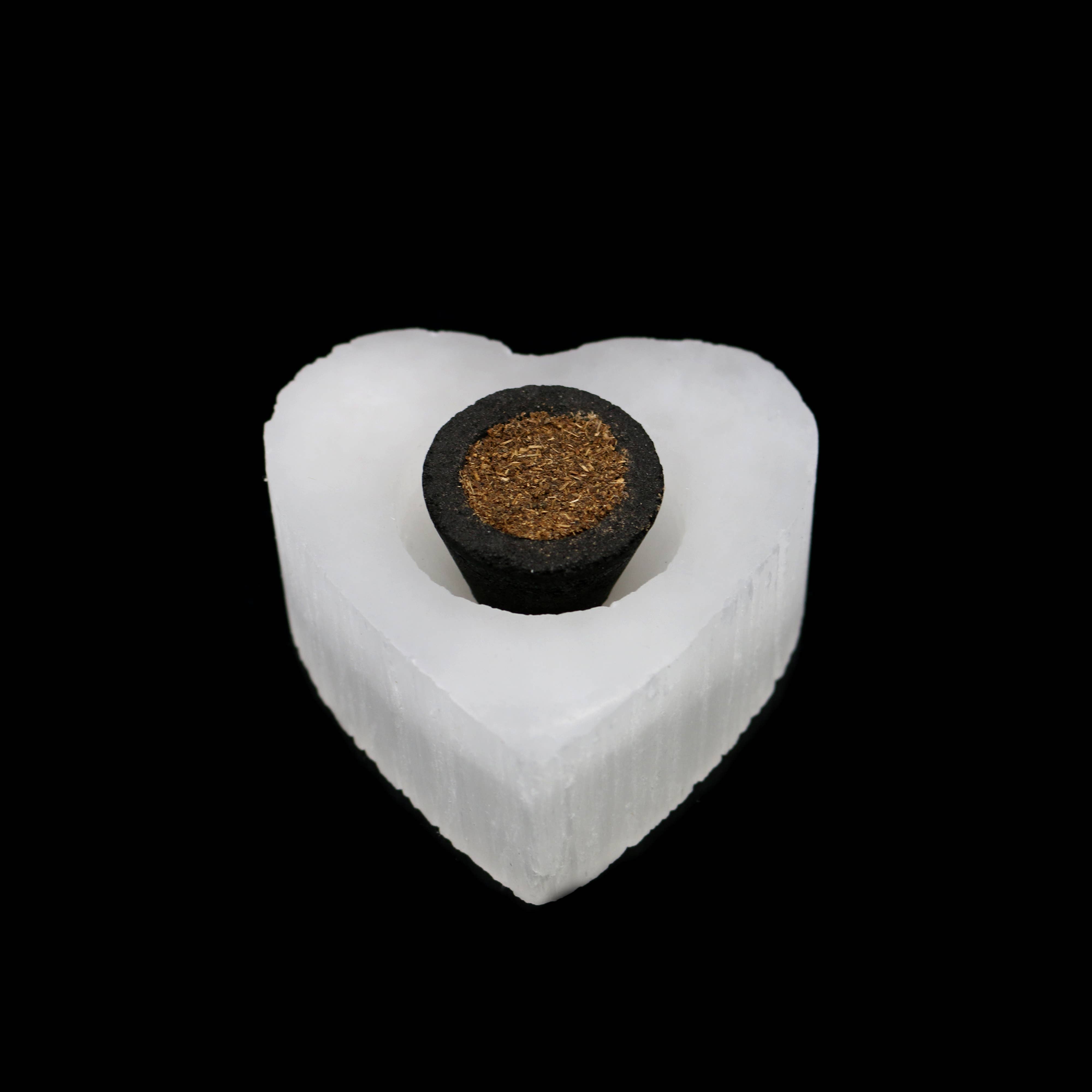 Selenite Heart Candle Holder