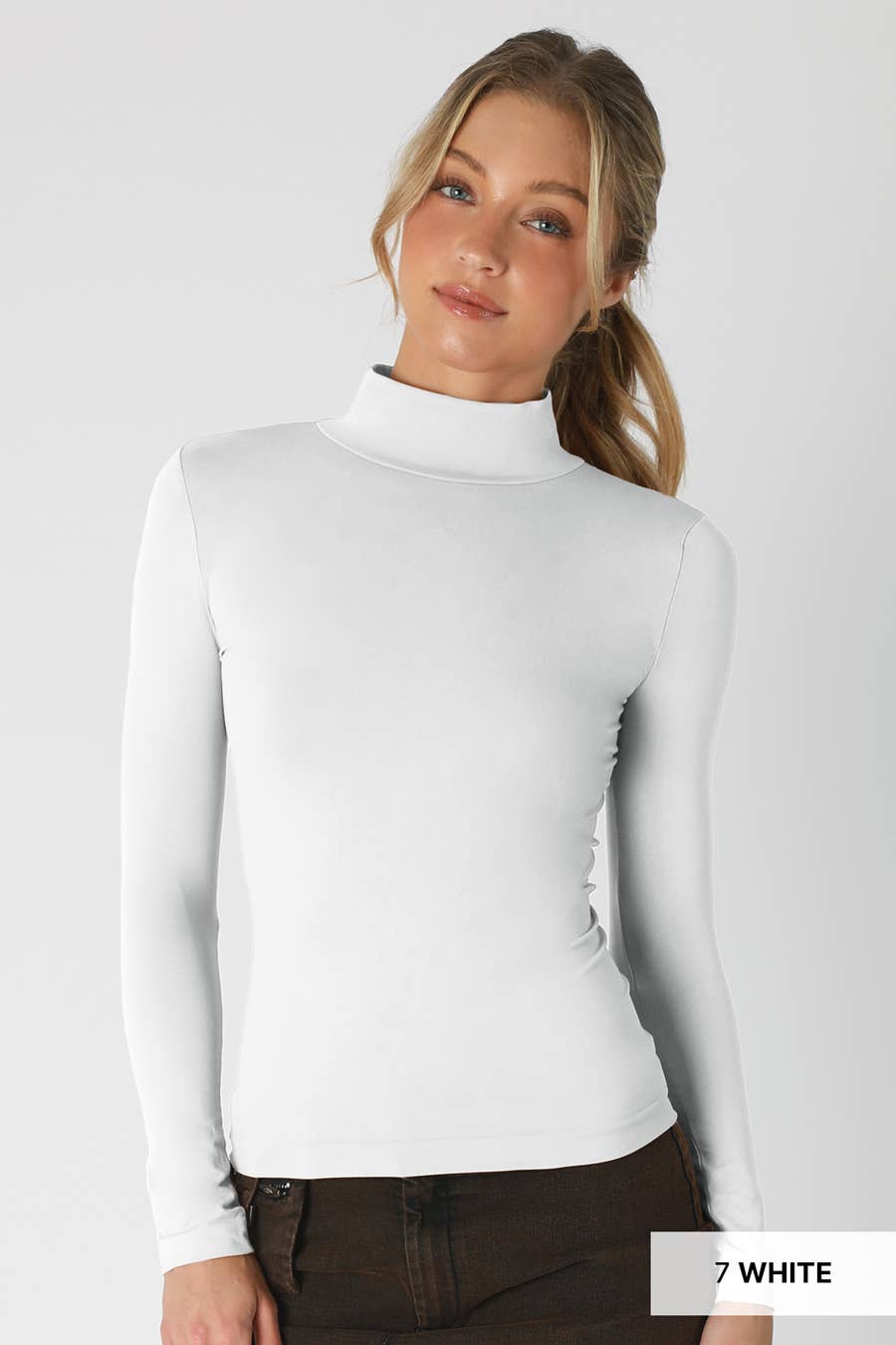 Long Sleeve Mock Neck Top ~ Black