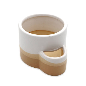 Ceramic Palo Santo Burner w/ Match Slot - White & Brown