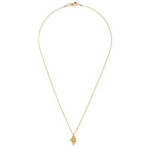 Tiny Mystic Hand Necklace: Gold/Turq
