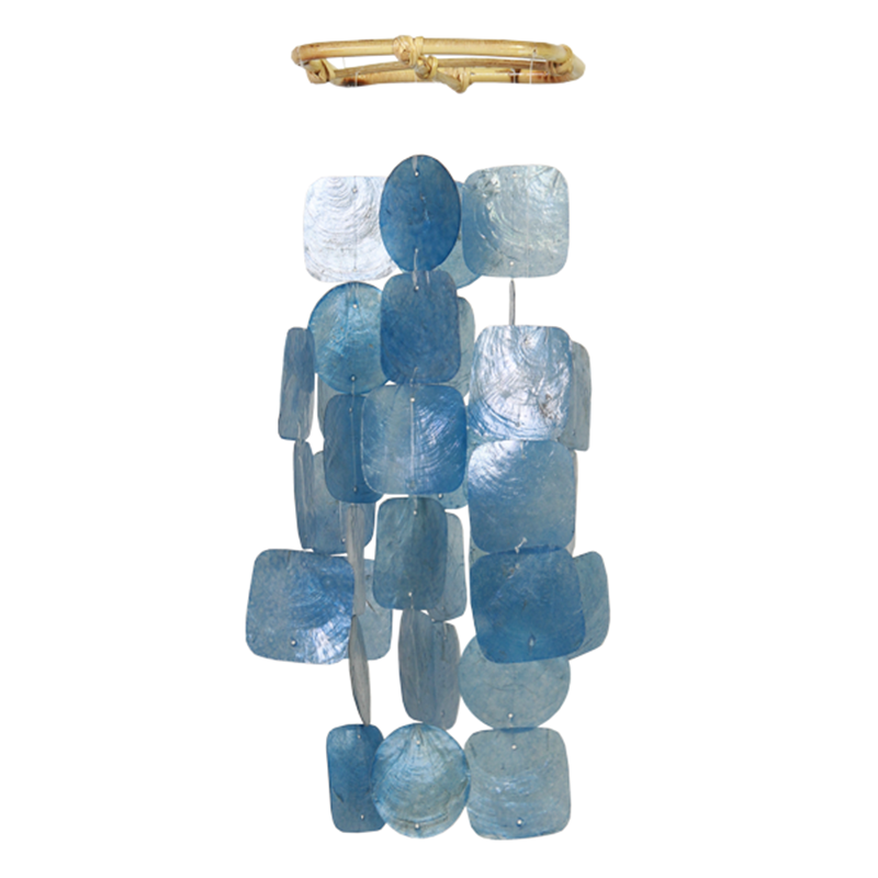 Capiz Chime Small Square | Blue