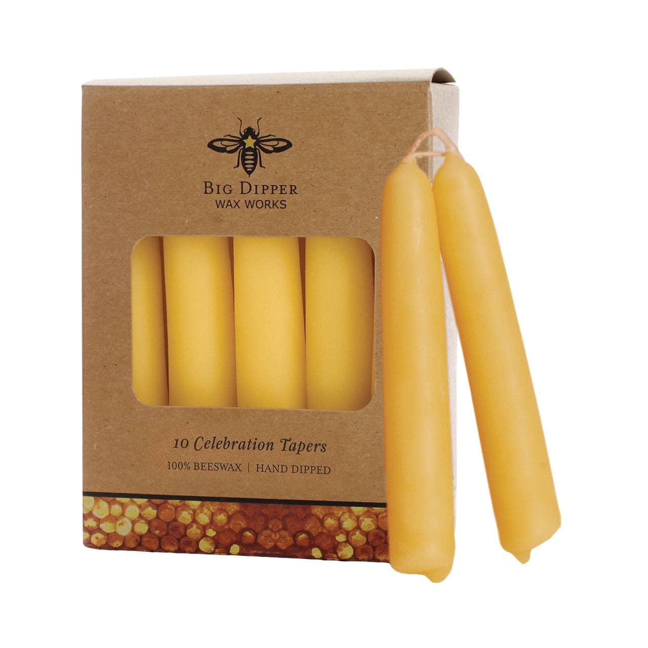 Taper Candles – 100% Pure Beeswax – Box of 10