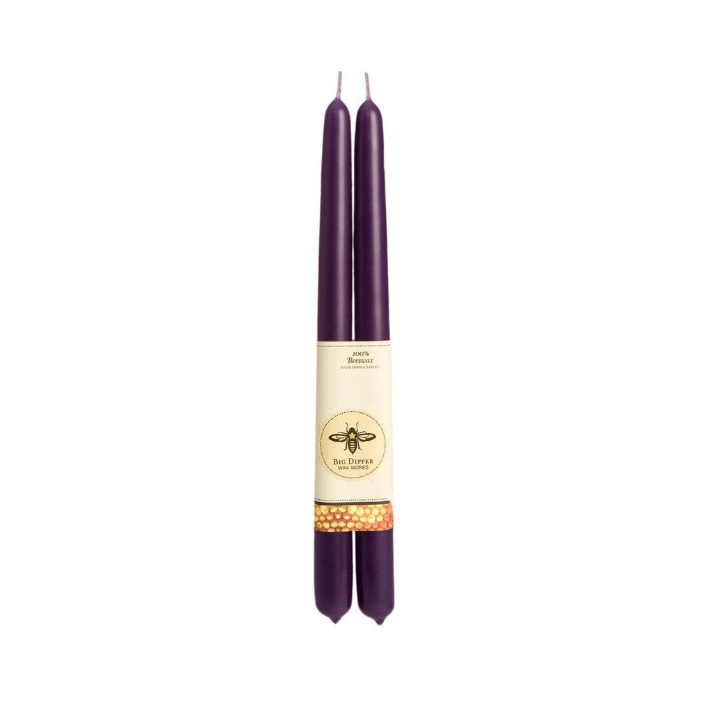 100% Pure Beeswax Tapers: Eggplant