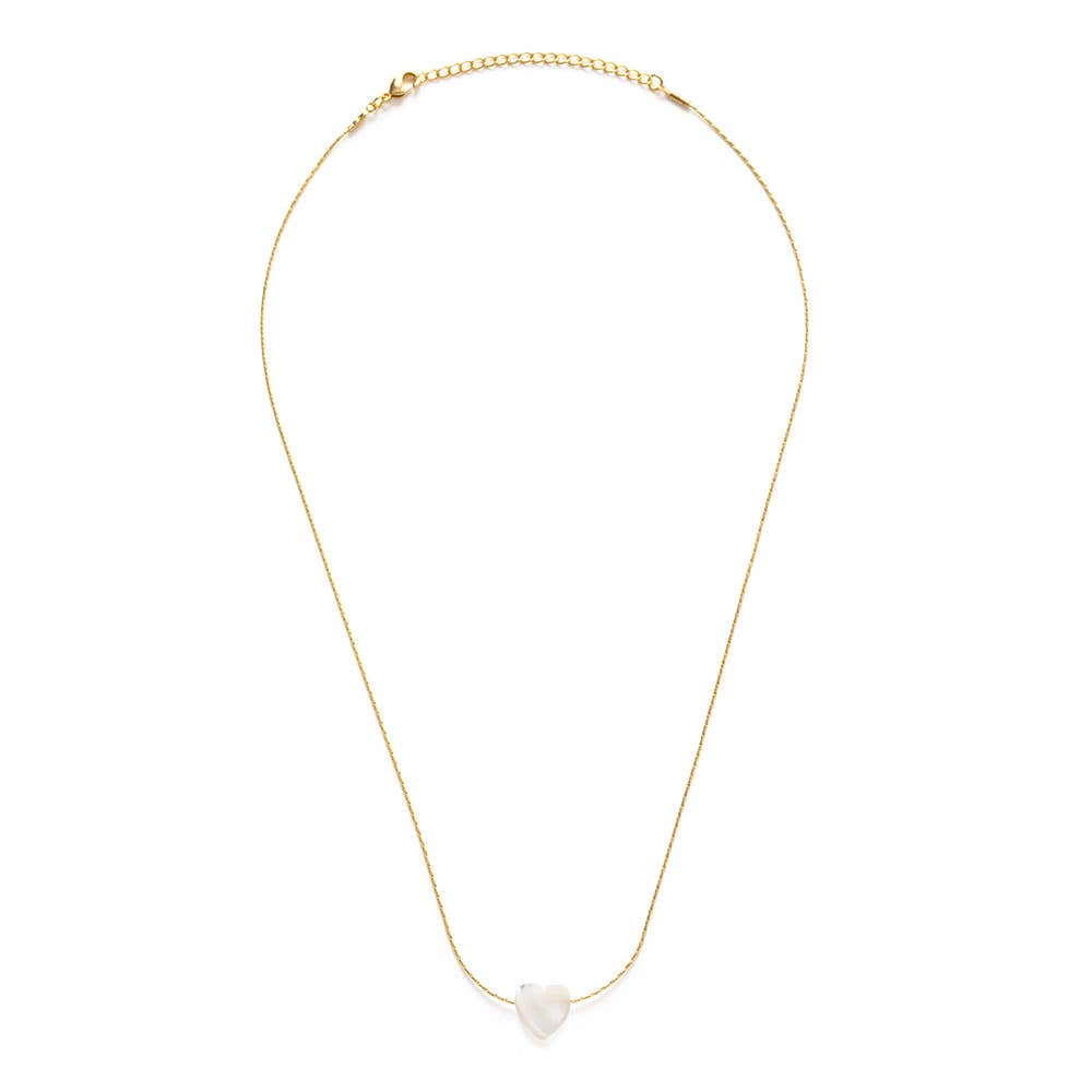 White Shell Heart Necklace