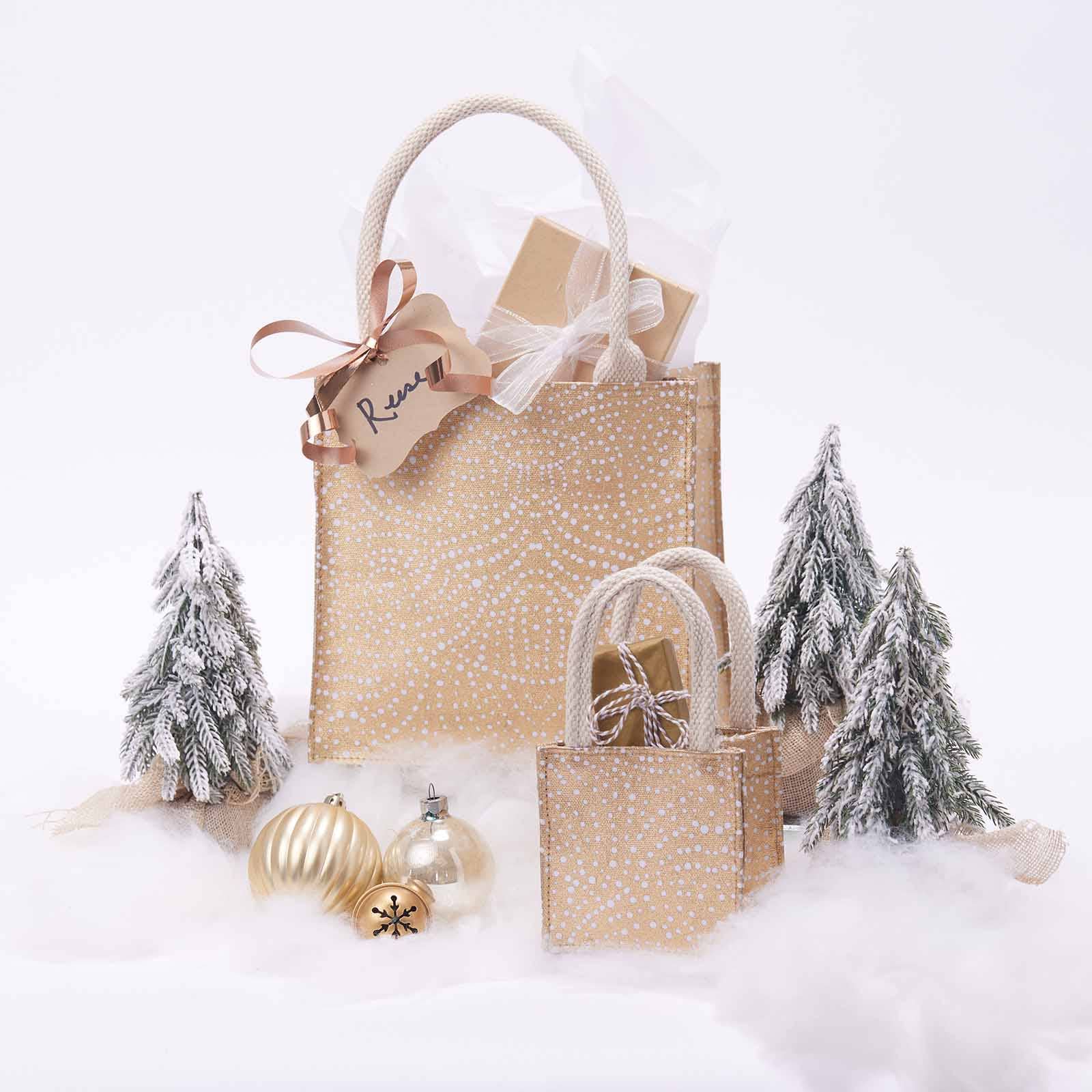 Filigree Gold Reusable Gift Bag Tote