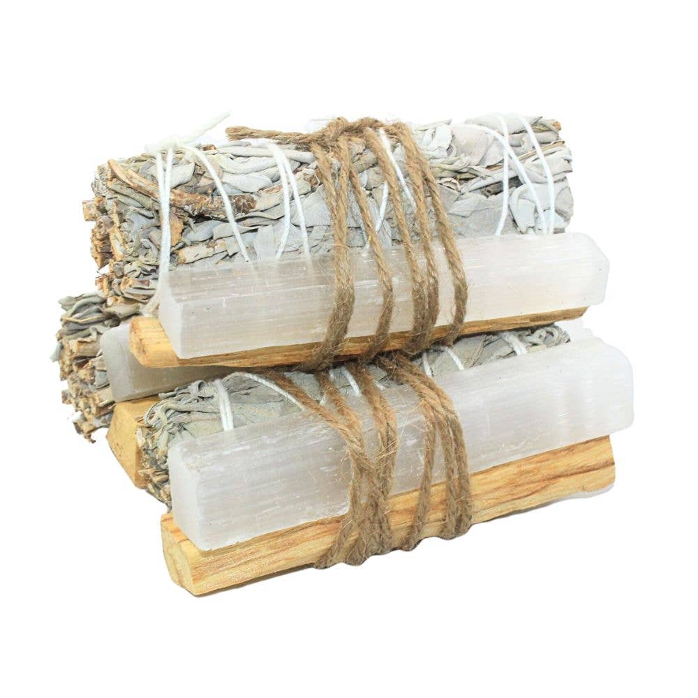 Sage Bundle with Palo Santo + Selenite