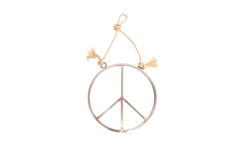 Peace Sign ~ Metal + Jute (small)