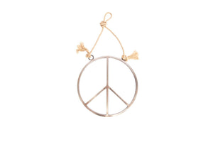 Peace Sign ~ Metal + Jute (small)