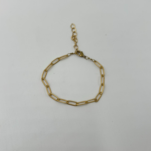 Matte Gold Paperclip Chain Bracelet