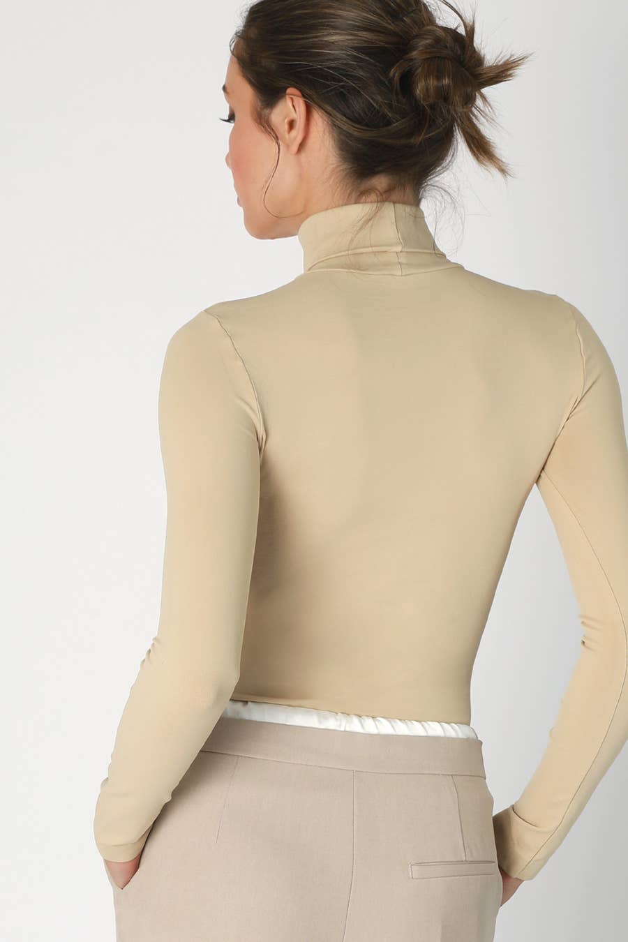 Long Sleeve Mock Neck Top ~ Black