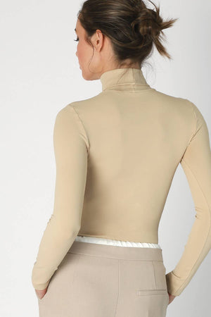 Long Sleeve Mock Neck Top ~ Black