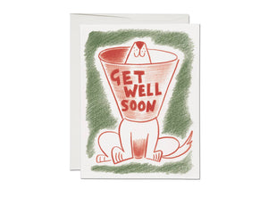 Get Well Soon Card ~ Dog with Cone