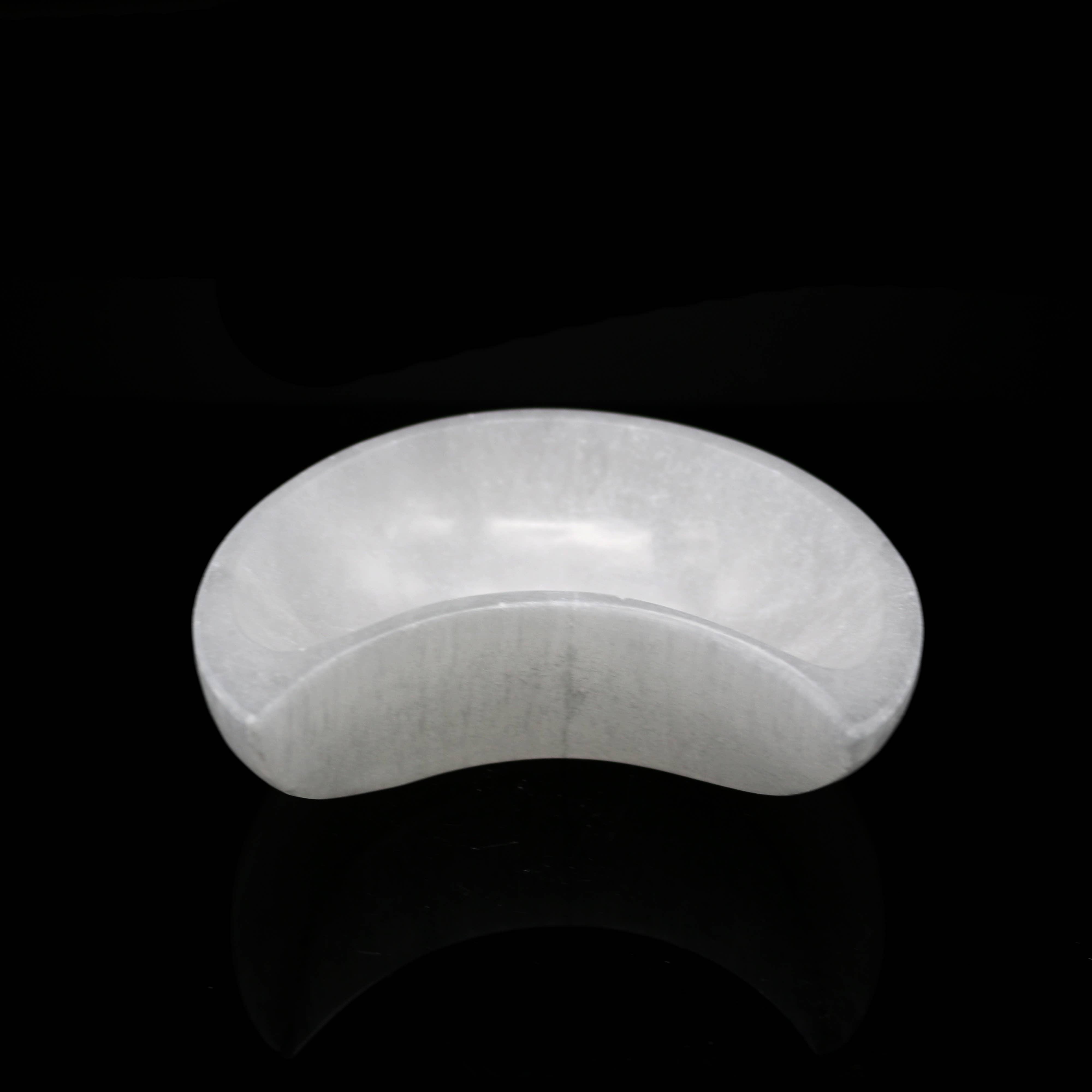 Crescent Moon Selenite Smudge Bowl