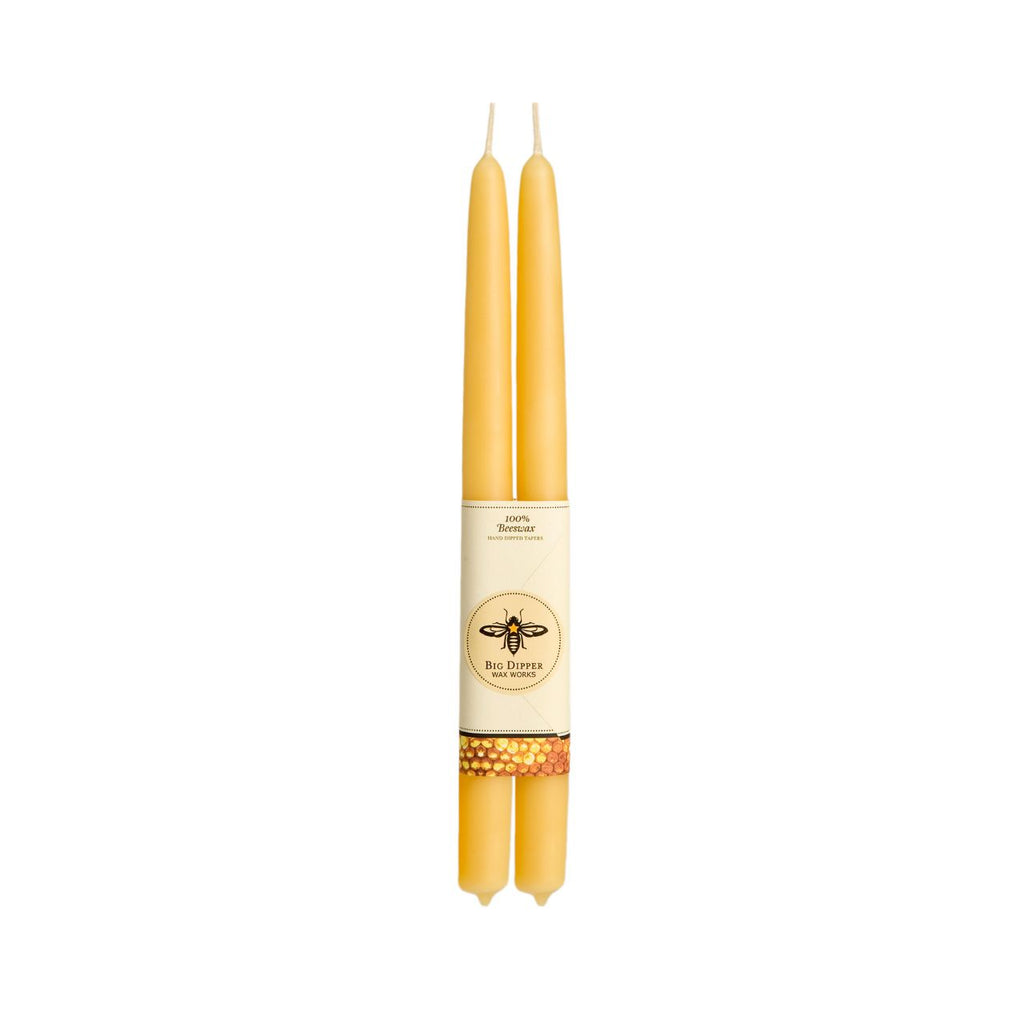 100% Pure Beeswax Tapers: Natural