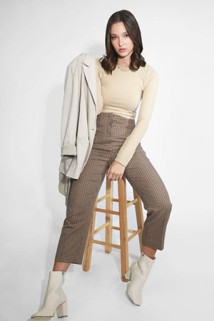 Long Sleeve Crew Neck Top ~ Stone
