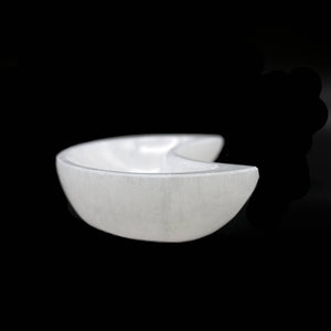 Crescent Moon Selenite Smudge Bowl