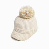 Pom Pom Hat with Brim