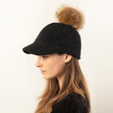 Pom Pom Hat with Brim