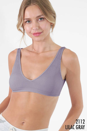 Ribbed Bra with Clasp ~ velvet sage