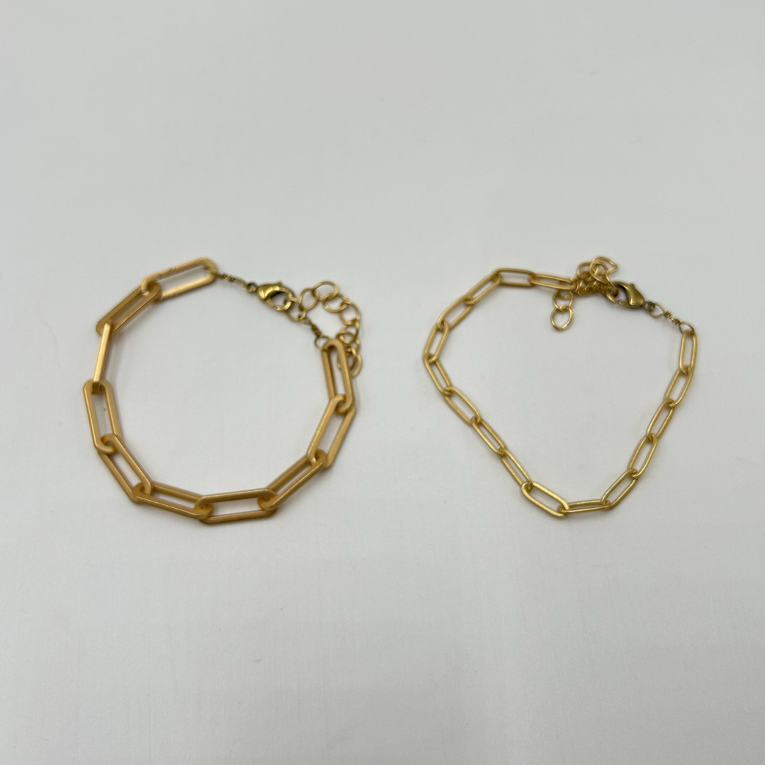 Matte Gold Paperclip Chain Bracelet