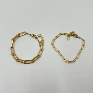 Matte Gold Paperclip Chain Bracelet