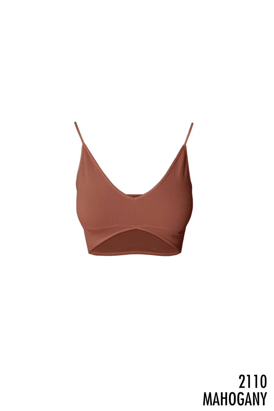 Ribbed Triangle Bralette ~ mahogany